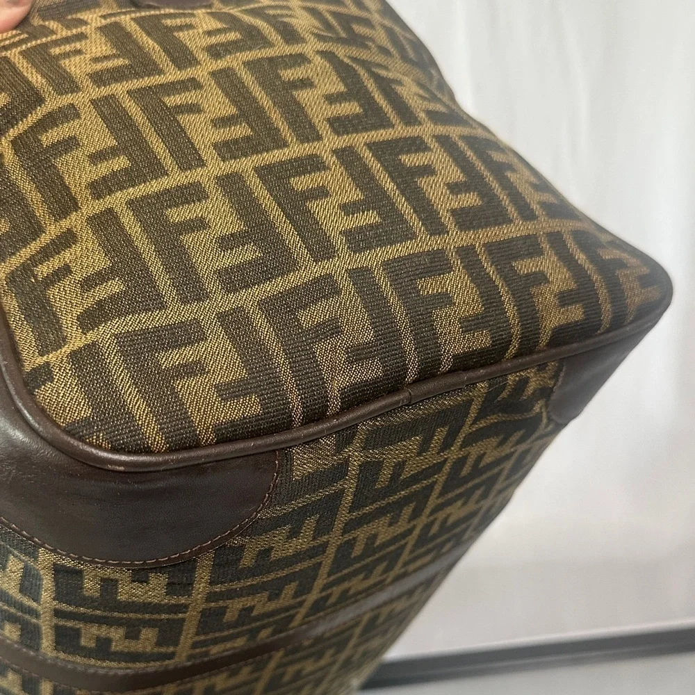 Fendi Black and Brown Monogram Duffel Bag